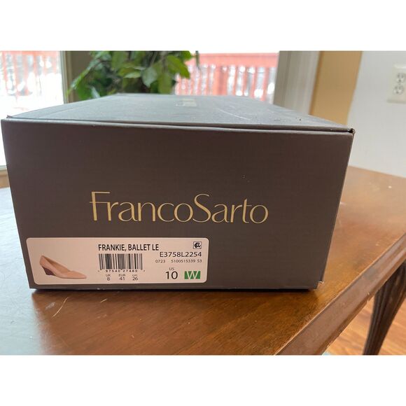 Franco Sarto Frankie Ballet Leather Shoes Nude Low Wedge Size 10W – New Open Box - Picture 4 of 5